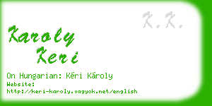 karoly keri business card
